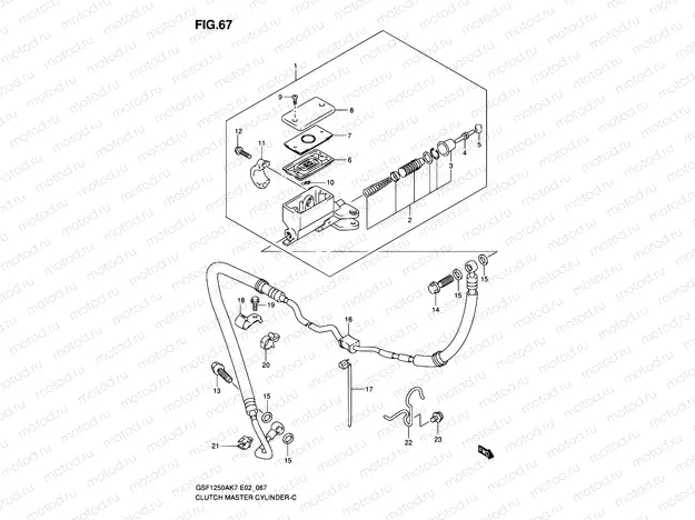 67 - CLUTCH MASTER CYLINDER (SEE NOTE)