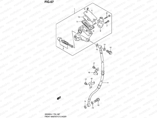 67 - FRONT MASTER CYLINDER (GS500FH)