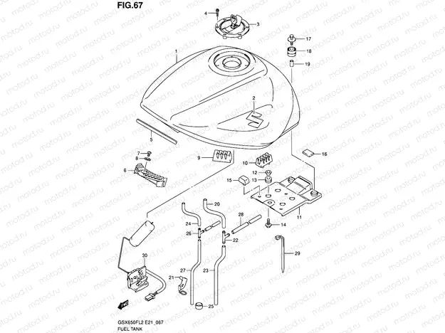 67 - FUEL TANK (GSX650FUAL2 E21)