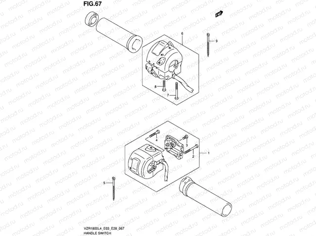 67 - HANDLE SWITCH (VZR1800L4 E28)