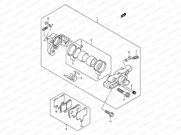 67 - REAR CALIPER (GSF650K5/UK5/SK5/SUK5/K6/UK6/SK6/SUK6)