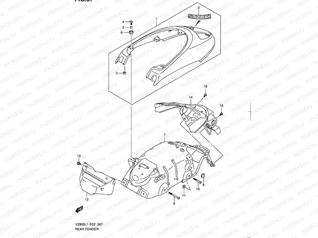 67 - REAR FENDER