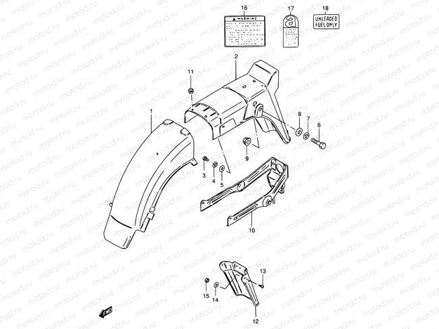 67 - REAR FENDER (MODEL Z/D/F/K/L/M)