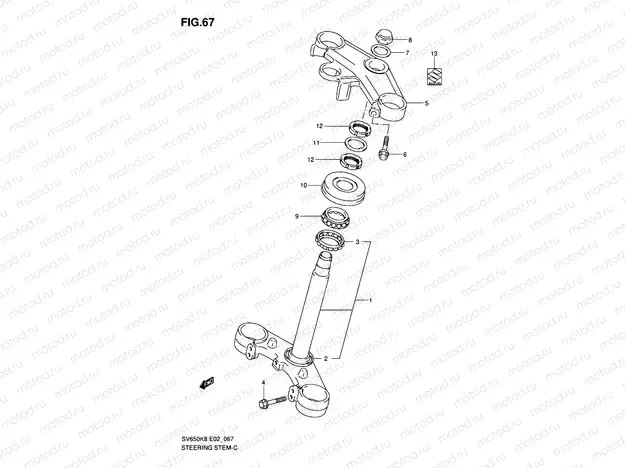 67 - STEERING STEM (SEE NOTE)