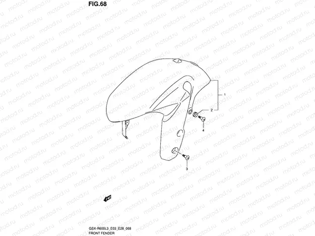 68 - FRONT FENDER (GSX-R600L3 E28)