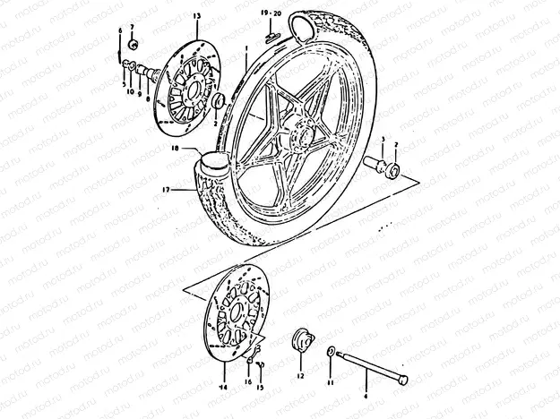 68 - FRONT WHEEL (GSX750ET, GSX750EX)