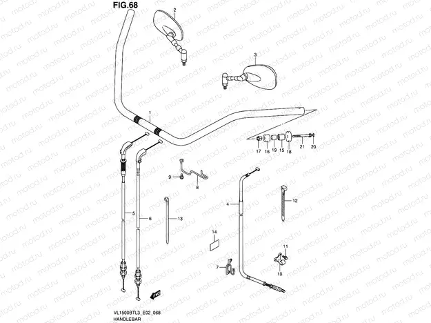 68 - HANDLEBAR (VL1500BTL3 E19)