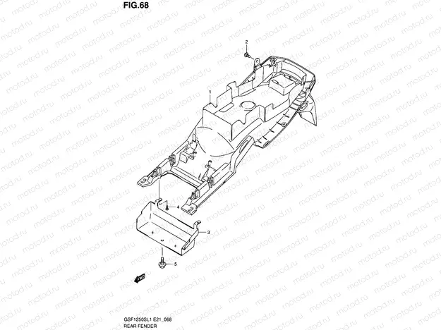 68 - REAR FENDER (GSF1250SAL1 E21)