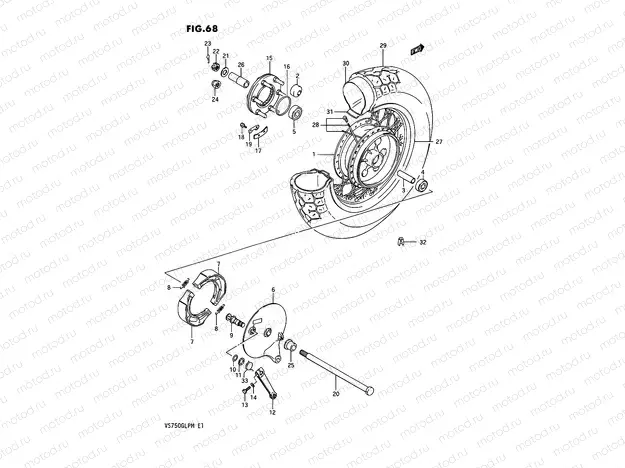 68 - REAR WHEEL (MODEL F/G)