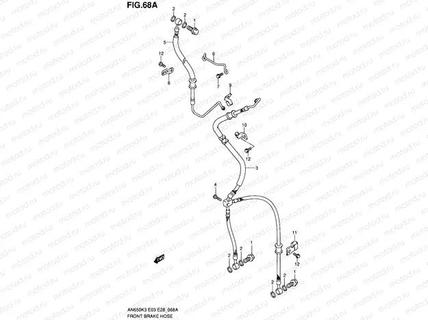 68A - FRONT BRAKE HOSE (AN650AK5)