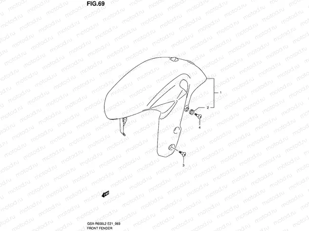 69 - FRONT FENDER (GSX-R600L2 E21)