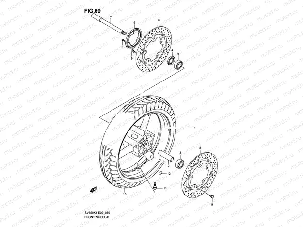 69 - FRONT WHEEL (SEE NOTE)