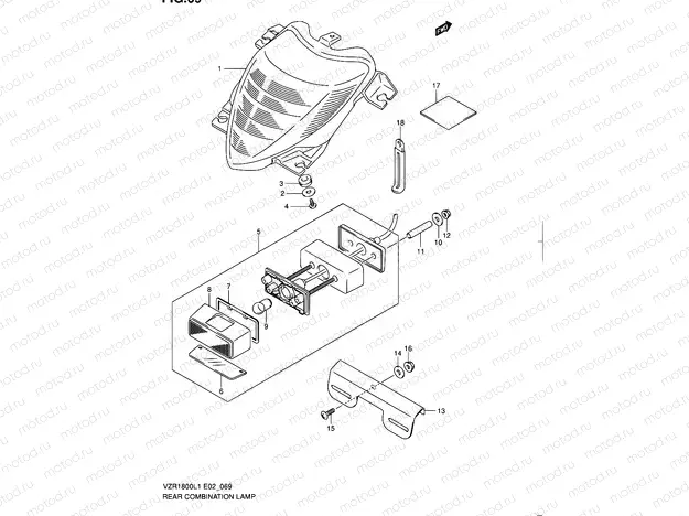 69 - REAR COMBINATION LAMP (VZR1800L1 E51)