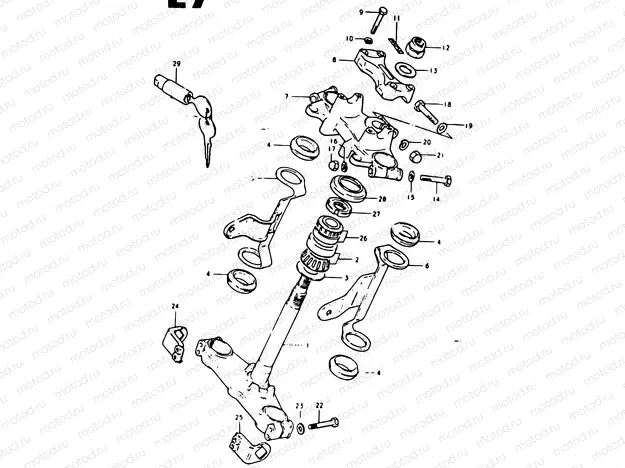 69 - STEERING STEM (GSX1100T, GSX1100X)
