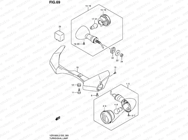 69 - TURNSIGNAL LAMP (VZR1800ZUFL2 E19)