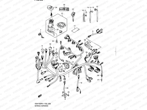 69 - WIRING HARNESS (GSX1300RUFL1 E19)