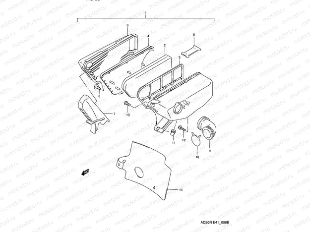 6B - AIR CLEANER (MODEL L E41/MODEL K E06 E.NO.211605~)