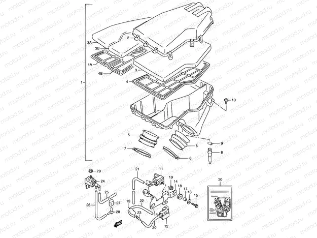 7 - AIR CLEANER (EXCEPT MODEL N/P E22)