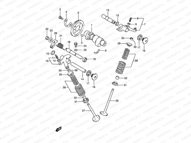 7 - CAM SHAFT - VALVE (MODEL L/M/N/P)