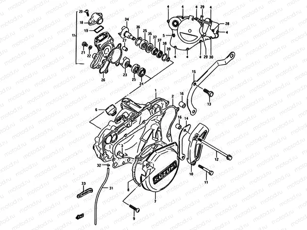 7 - CRANKCASE COVER-WATER PUMP