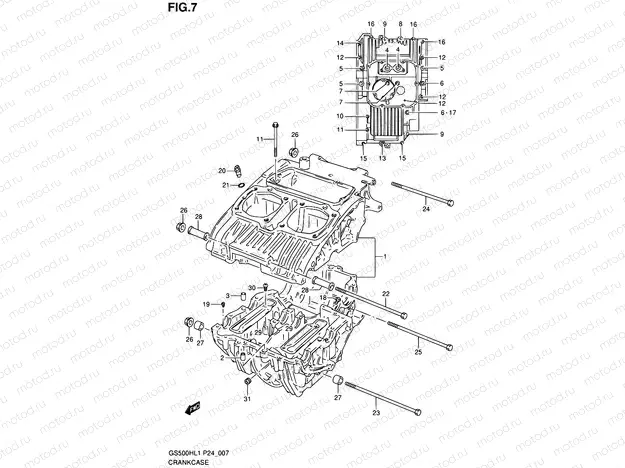 7 - CRANKCASE (GS500FH)
