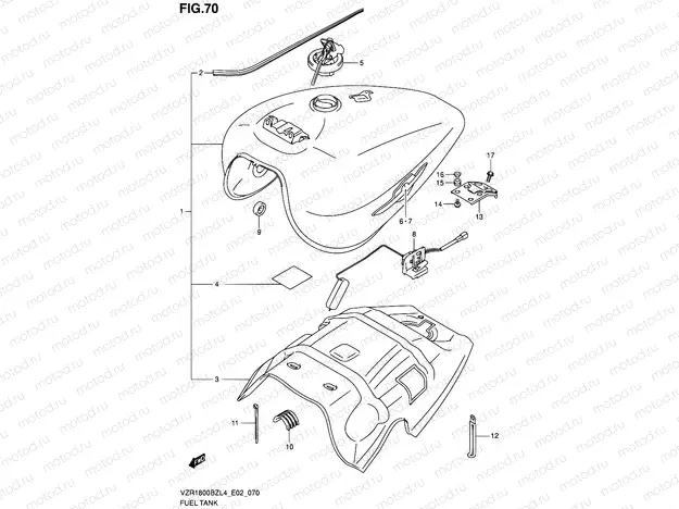 70 - FUEL TANK (VZR1800BZUFL4 E19)