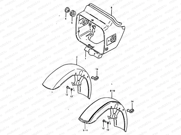 70 - HEADLAMP HOUSING - FRONT FENDER