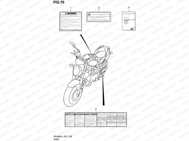 70 - LABEL (SFV650AL4 E21)