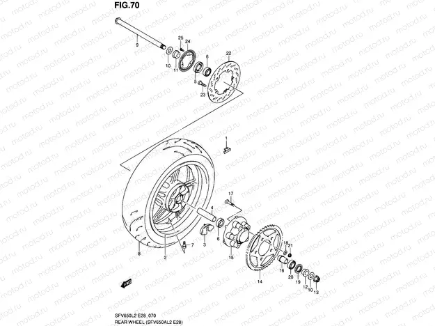 70 - REAR WHEEL (SFV650AL2 E28)