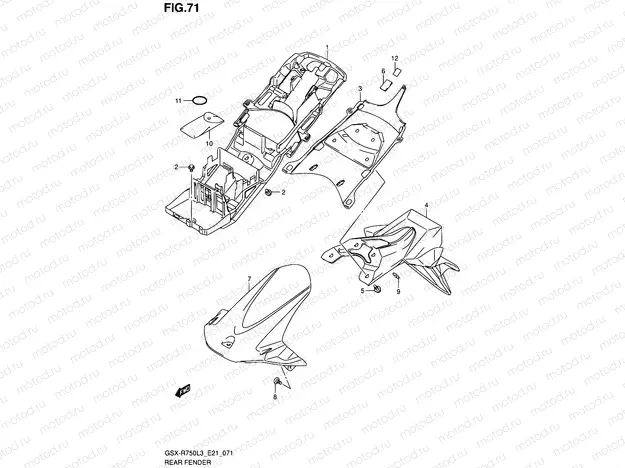 71 - REAR FENDER (GSX-R750UFL3 E21)