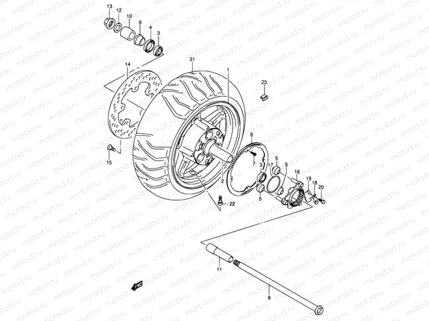 71B - REAR WHEEL (AN650AK4/AK5)