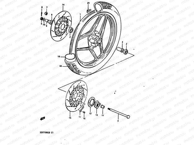 72 - FRONT WHEEL (GSX1100ED/EXD/ESD)