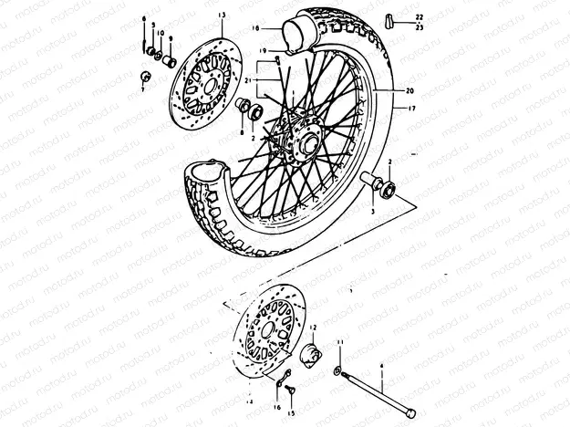 72 - FRONT WHEEL (GSX1100T, GSX1100X)