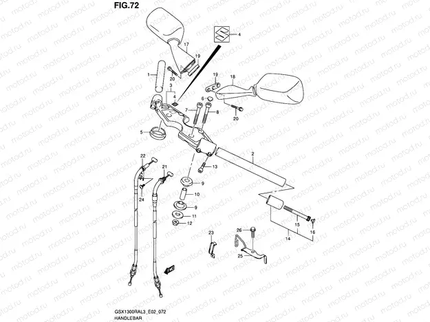 72 - HANDLEBAR (GSX1300RAUFL3 E19)