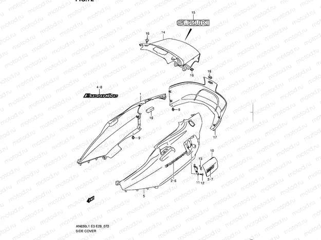 72 - SIDE COVER (AN650AL1 E28)
