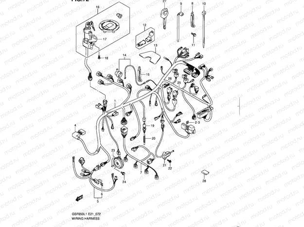 72 - WIRING HARNESS (GSF650SUL1 E21)