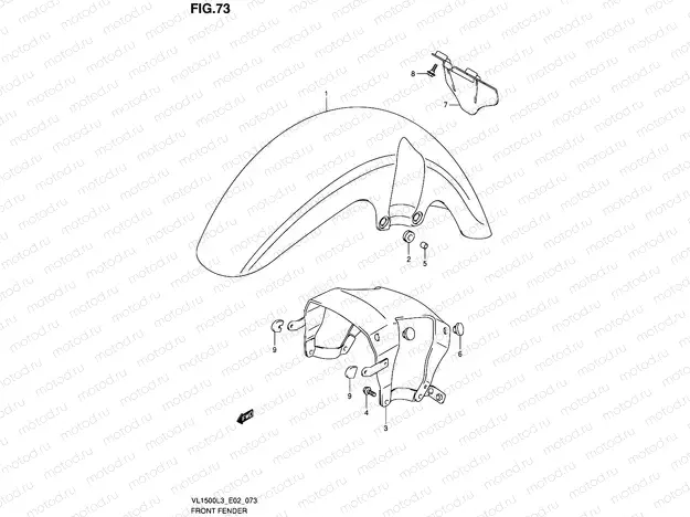 73 - FRONT FENDER (VL1500L3 E02)