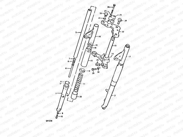 73 - FRONT FORK (KAYABA)(GP125UC F.NO.101623~, GP125UN)