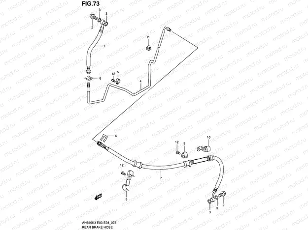 73 - REAR BRAKE HOSE (AN650K3/K4/K5)