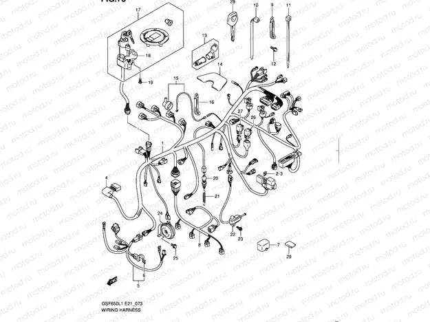 73 - WIRING HARNESS (GSF650SAL1 E21)