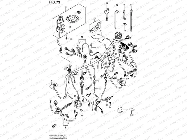 73 - WIRING HARNESS (GSF650SAL2 E21)