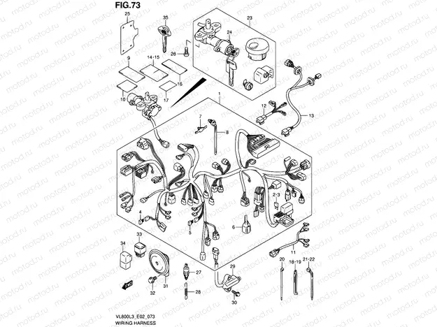 73 - WIRING HARNESS (VL800L3 E02)