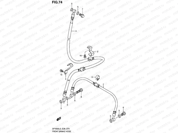 74 - FRONT BRAKE HOSE (SFV650L3 E28)