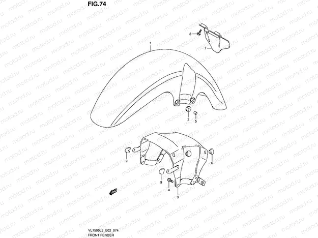 74 - FRONT FENDER (VL1500L3 E19)