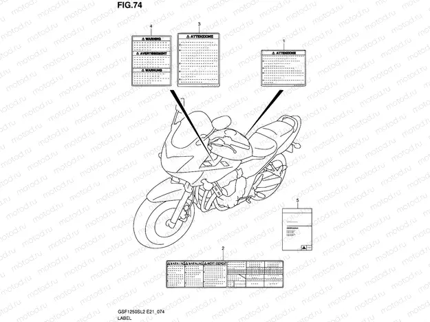 74 - LABEL (GSF1250SAL2 E21)