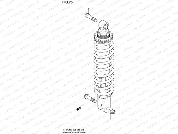 75 - REAR SHOCK ABSORBER (DR-Z125L3 E33)