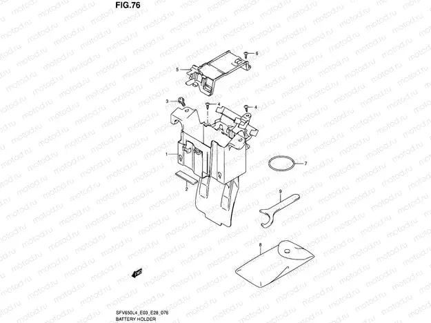 76 - BATTERY HOLDER (SFV650L4 E28)