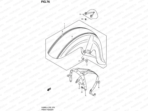 76 - FRONT FENDER (VL800CL4 E02)