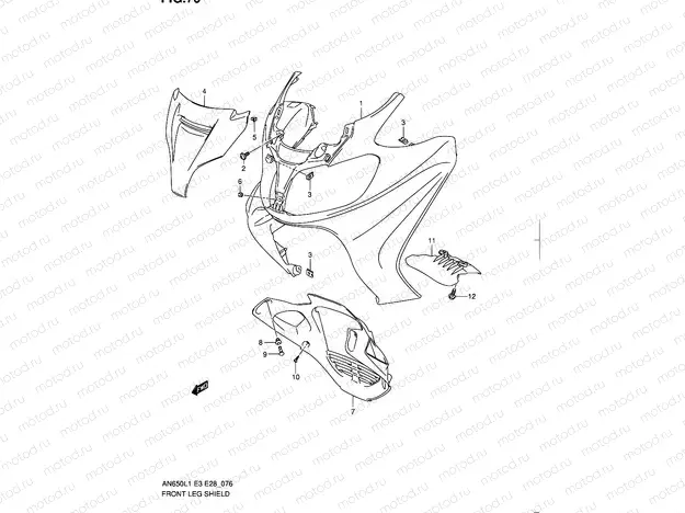 76 - FRONT LEG SHIELD (AN650AL1 E28)