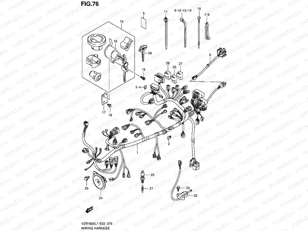 76 - WIRING HARNESS (VZR1800L1 E19)